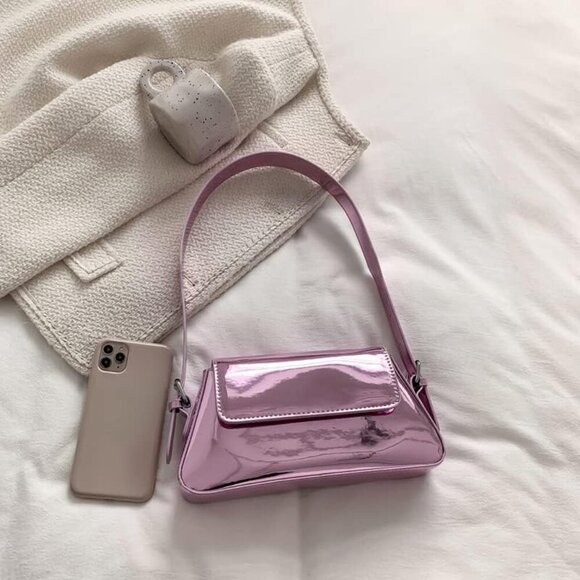 Women Shoulder Purse Metallic Clutch Evening Bag Crossbody Hobo Accessory - Picture 7 of 7